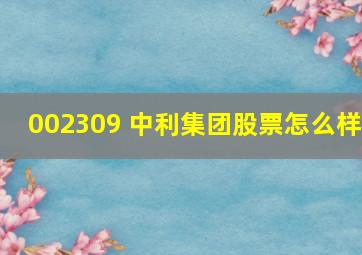 002309 中利集团股票怎么样